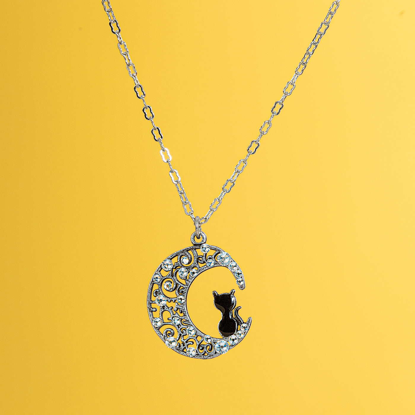 Meowing On The Moon Necklace