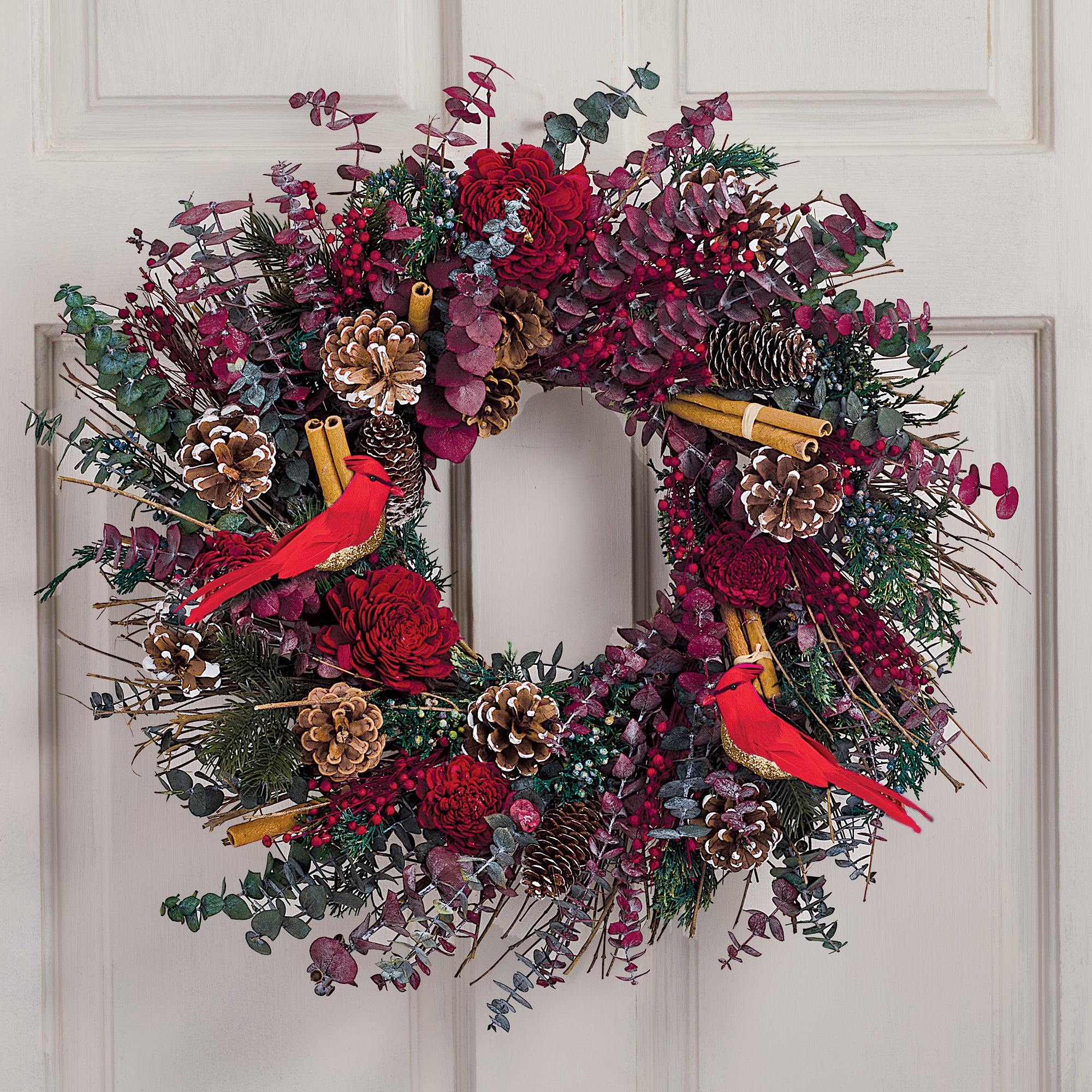 Glistening Holiday Cardinal Wreath