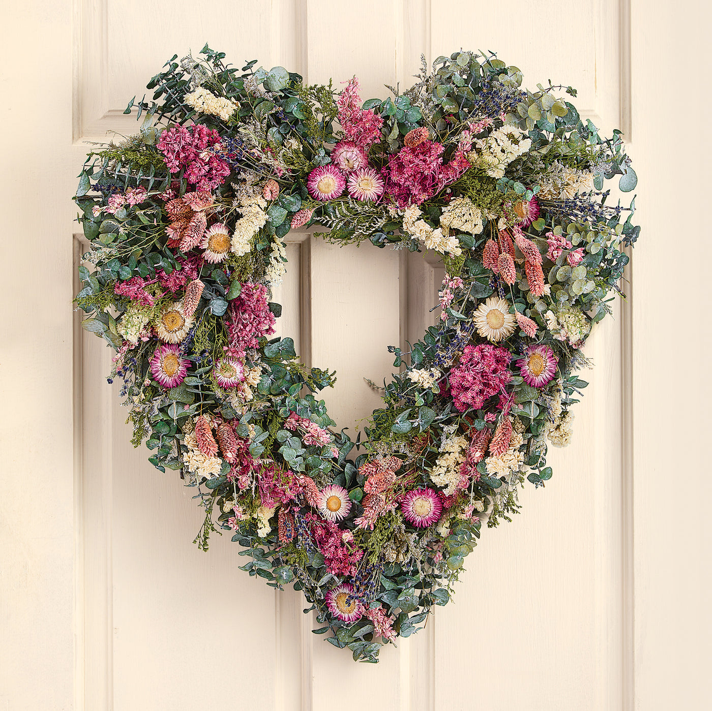 Thinking In Pink Floral Heart Wreath (Preorder)