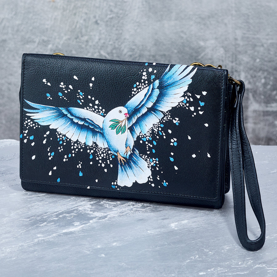 Hand-Painted Dove Of Peace Crossbody