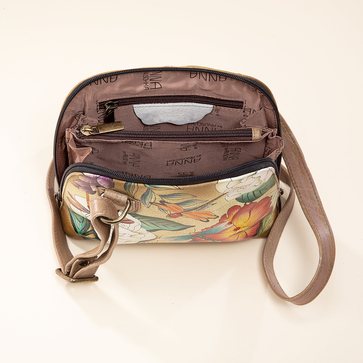 Hand-Painted Dragonfly Organizer Crossbody