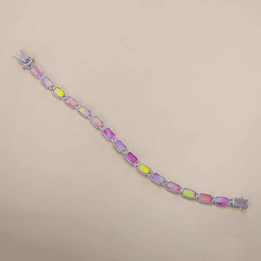 Sterling Silver & Blush Opal Bracelet