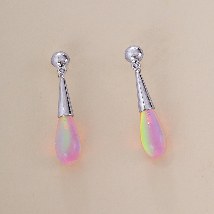 Sterling Silver & Blush Opal Teardrop Earrings