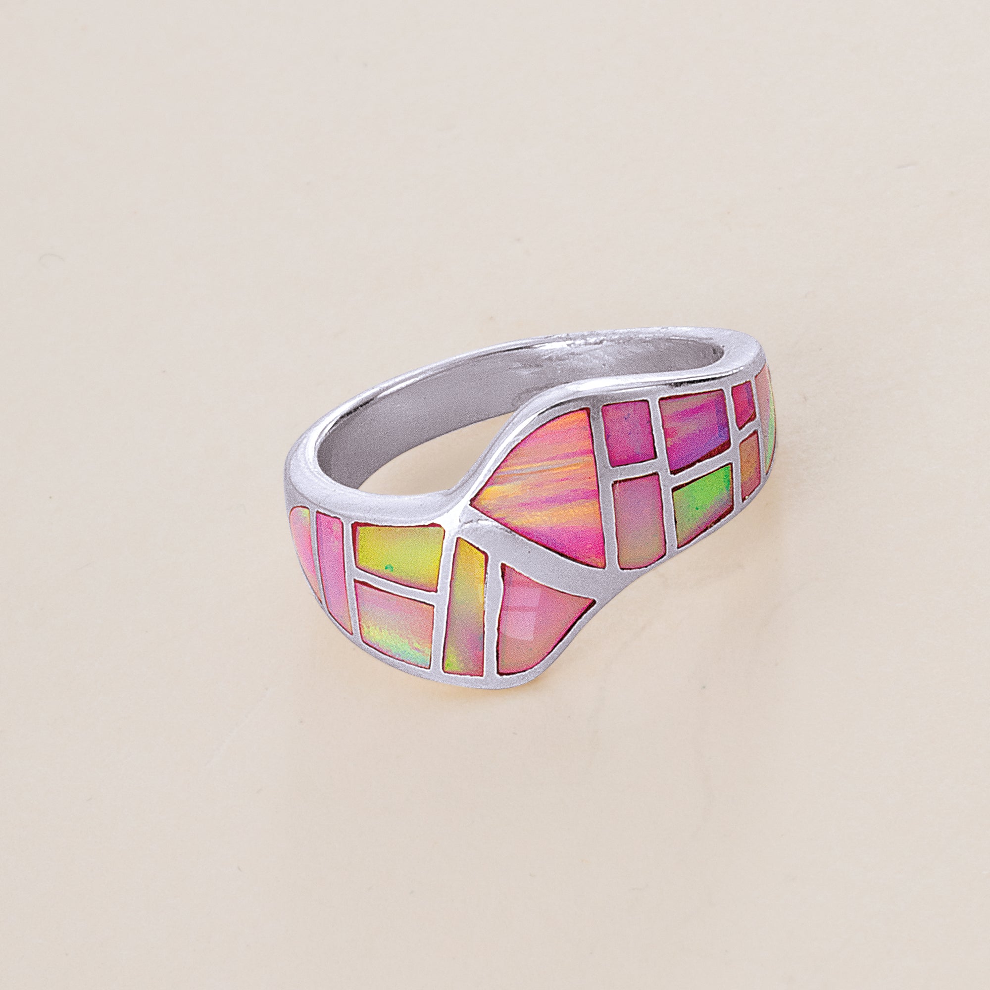 Sterling Silver & Blush Opal Ring