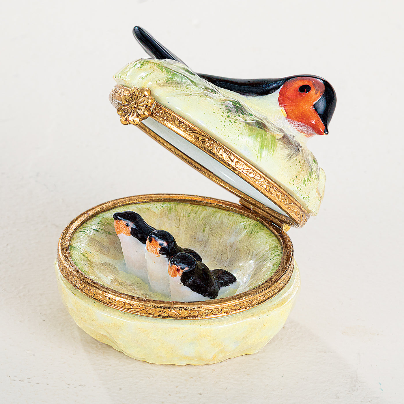 Limoges Porcelain Feathered Friend Keepsake Box