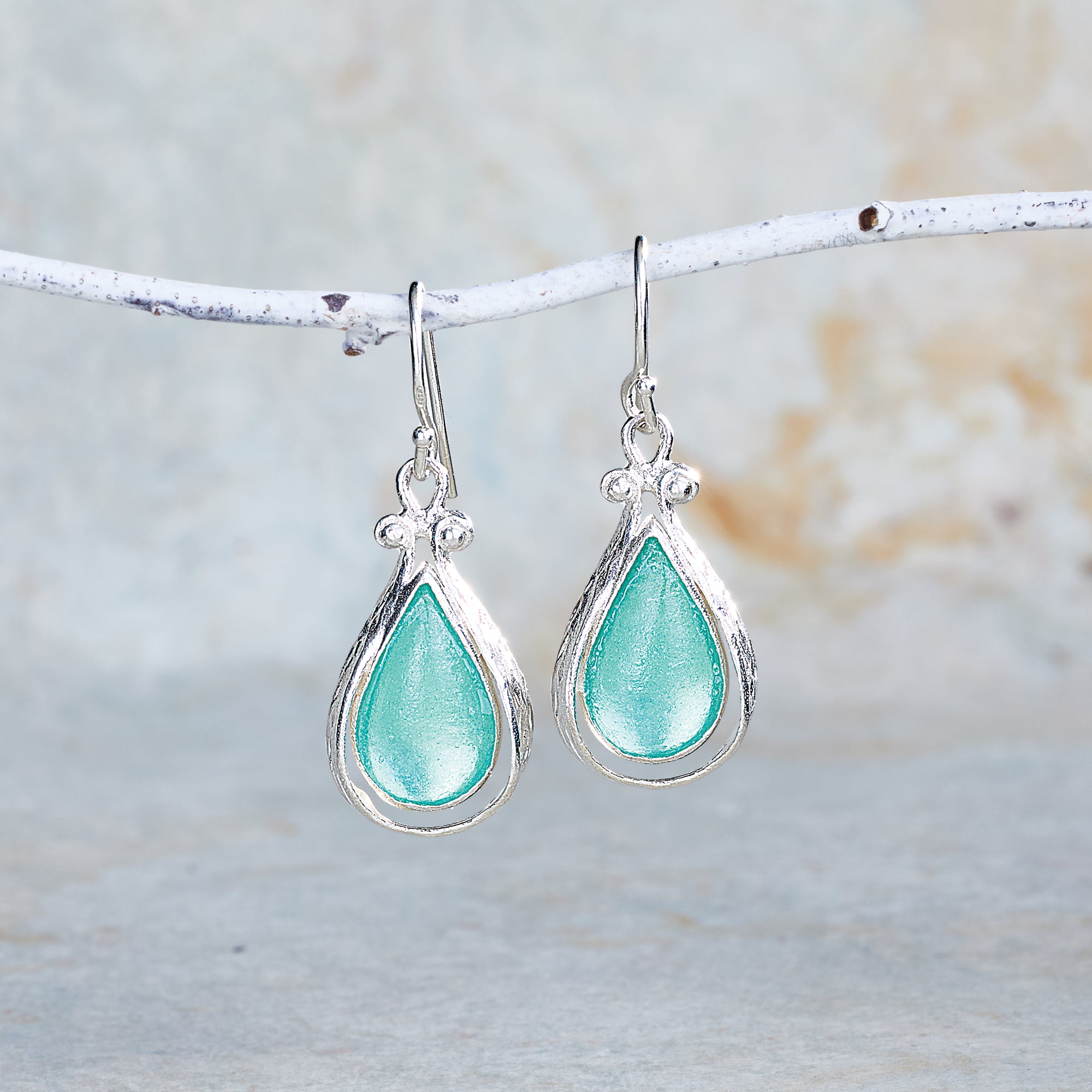 Roman Glass Radiance Teardrop Earrings