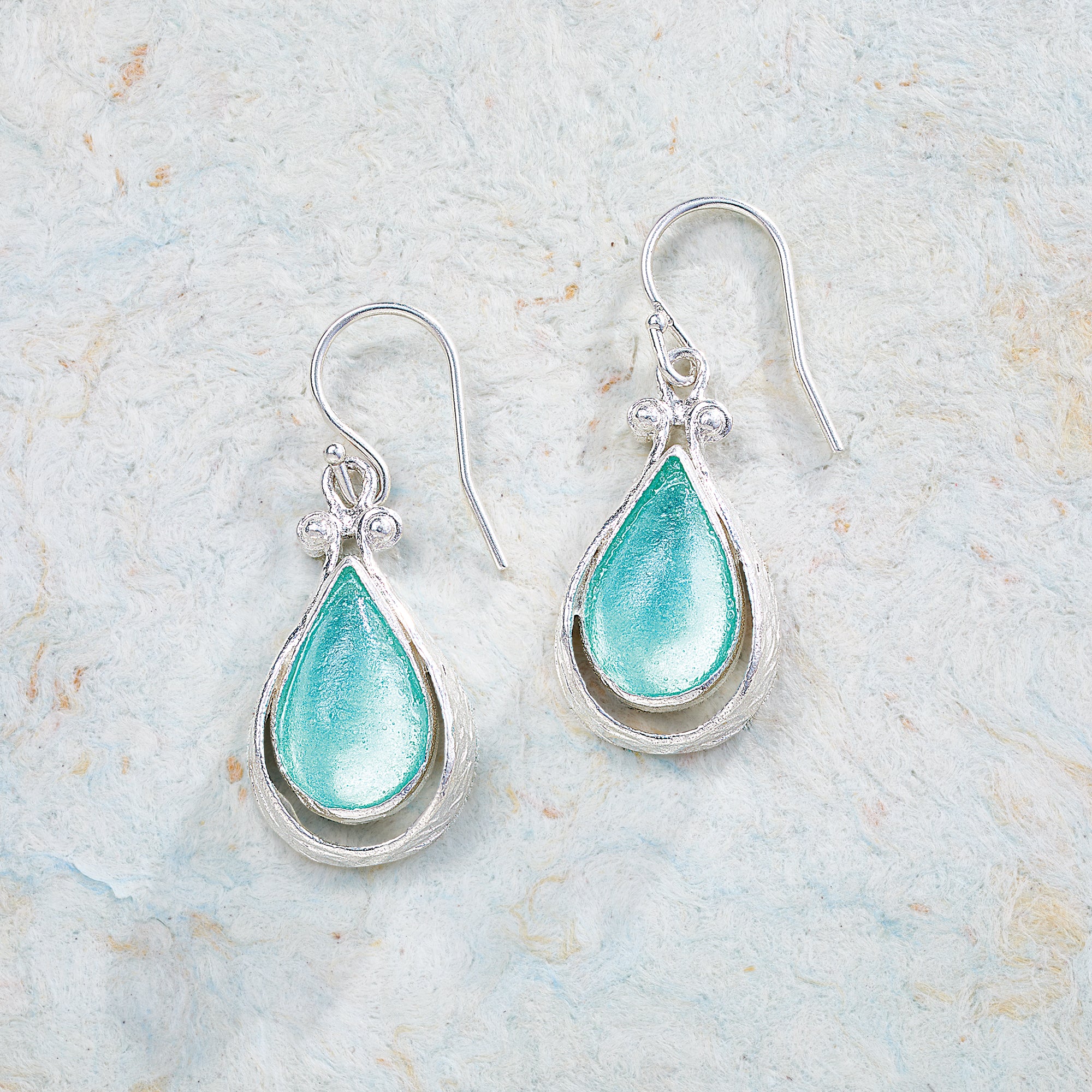 Roman Glass Radiance Teardrop Earrings