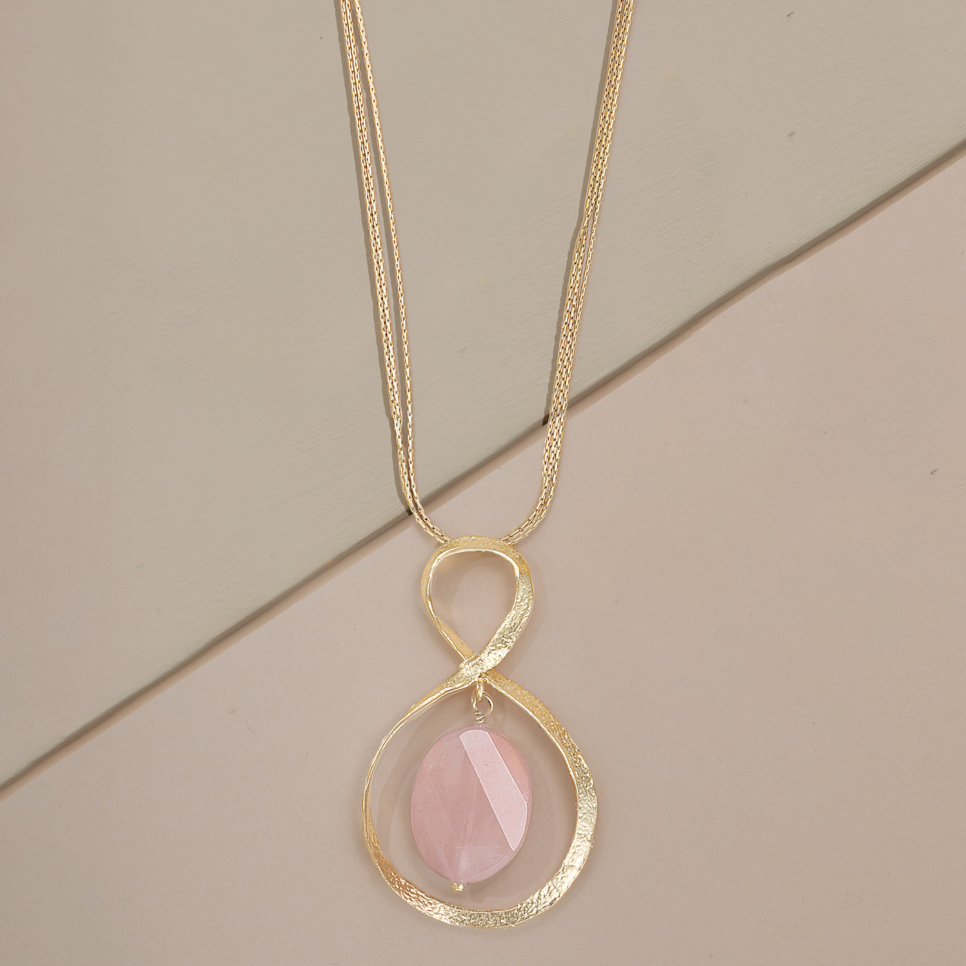 Rose Quartz Infinity Necklace