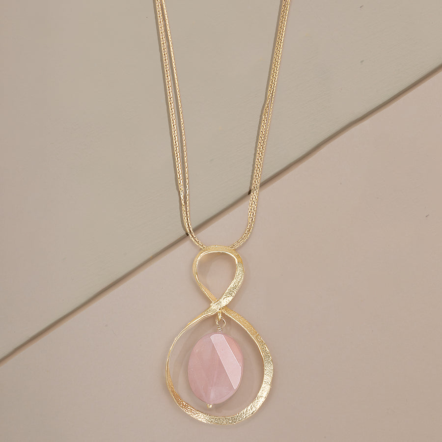 Rose Quartz Infinity Necklace