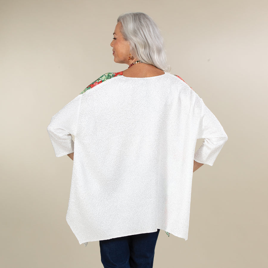 Posh Poinsettias Crinkle Tunic