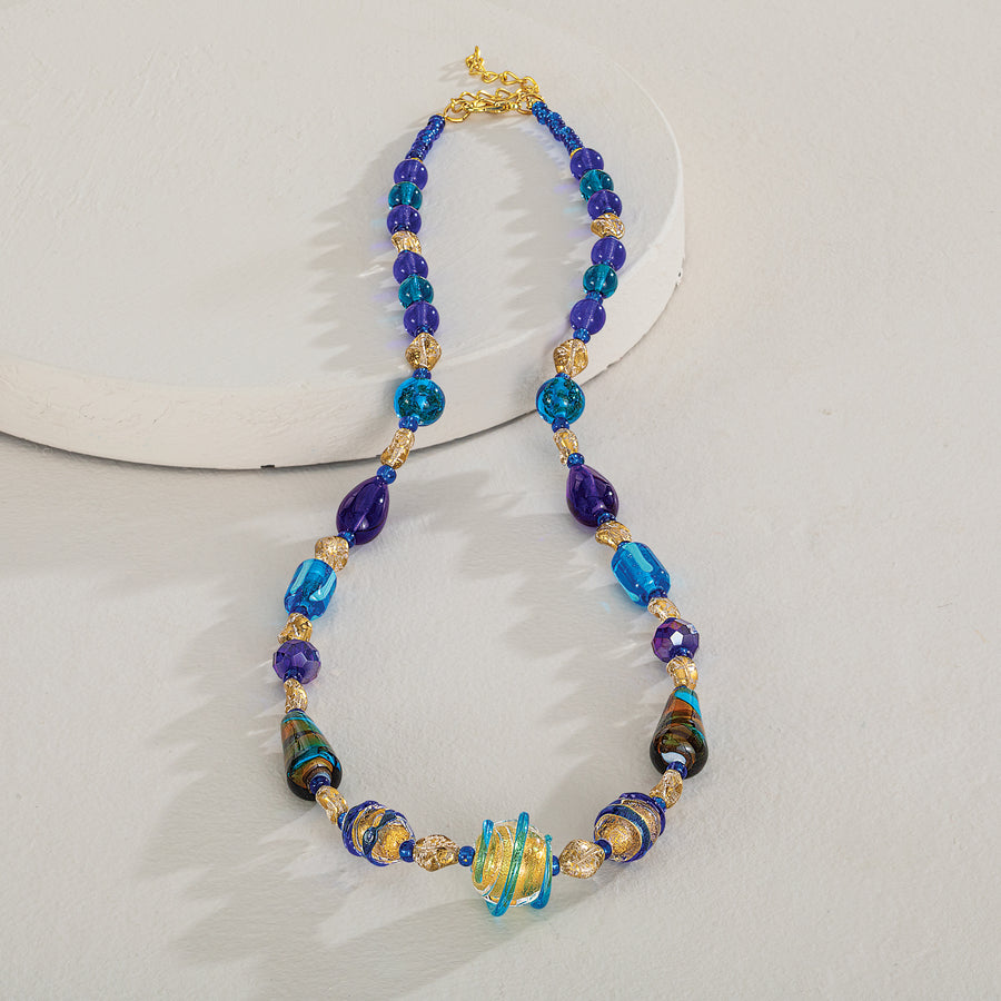 Starry Skies Murano Glass Beaded Necklace