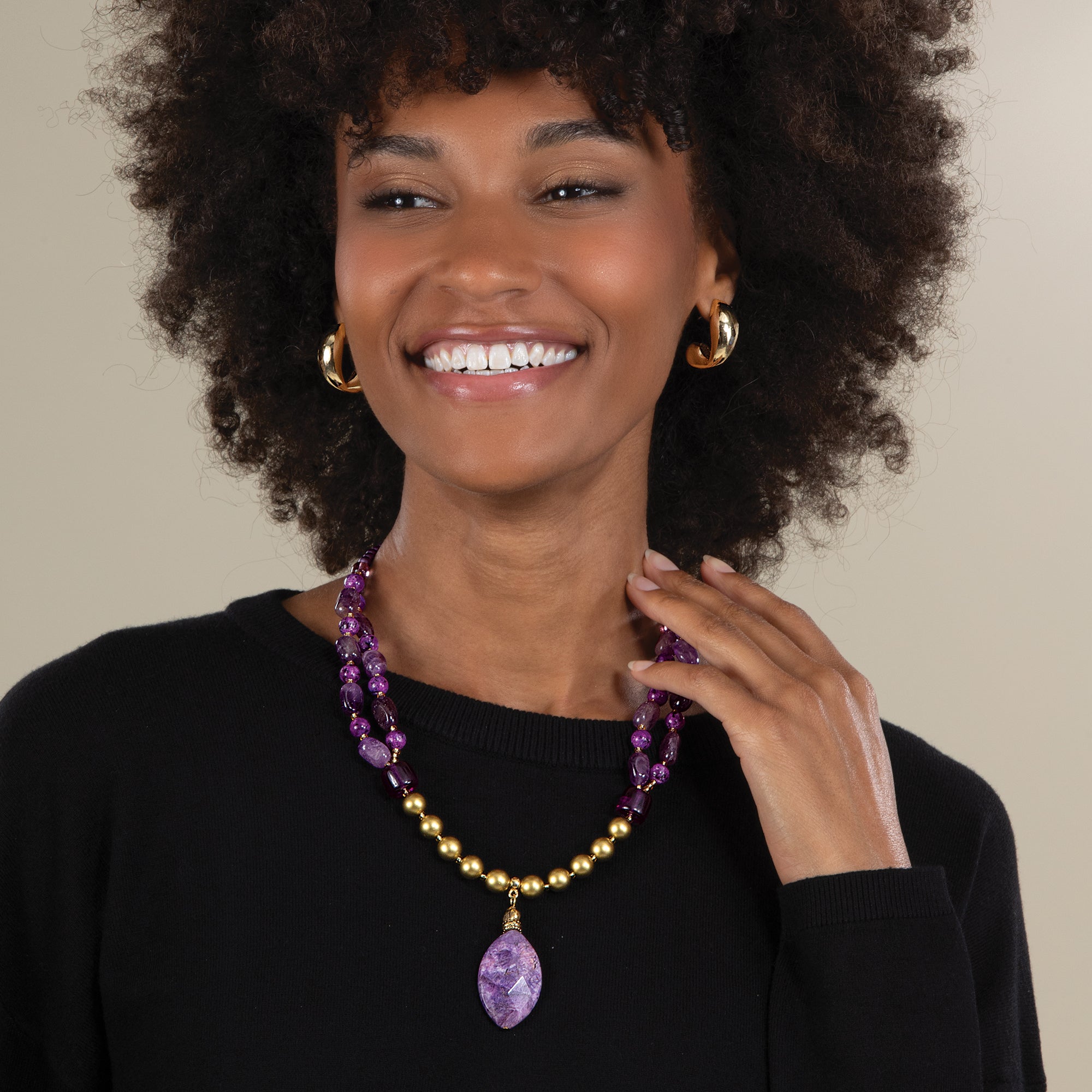 Purple Reign Murano Glass Statement Necklace