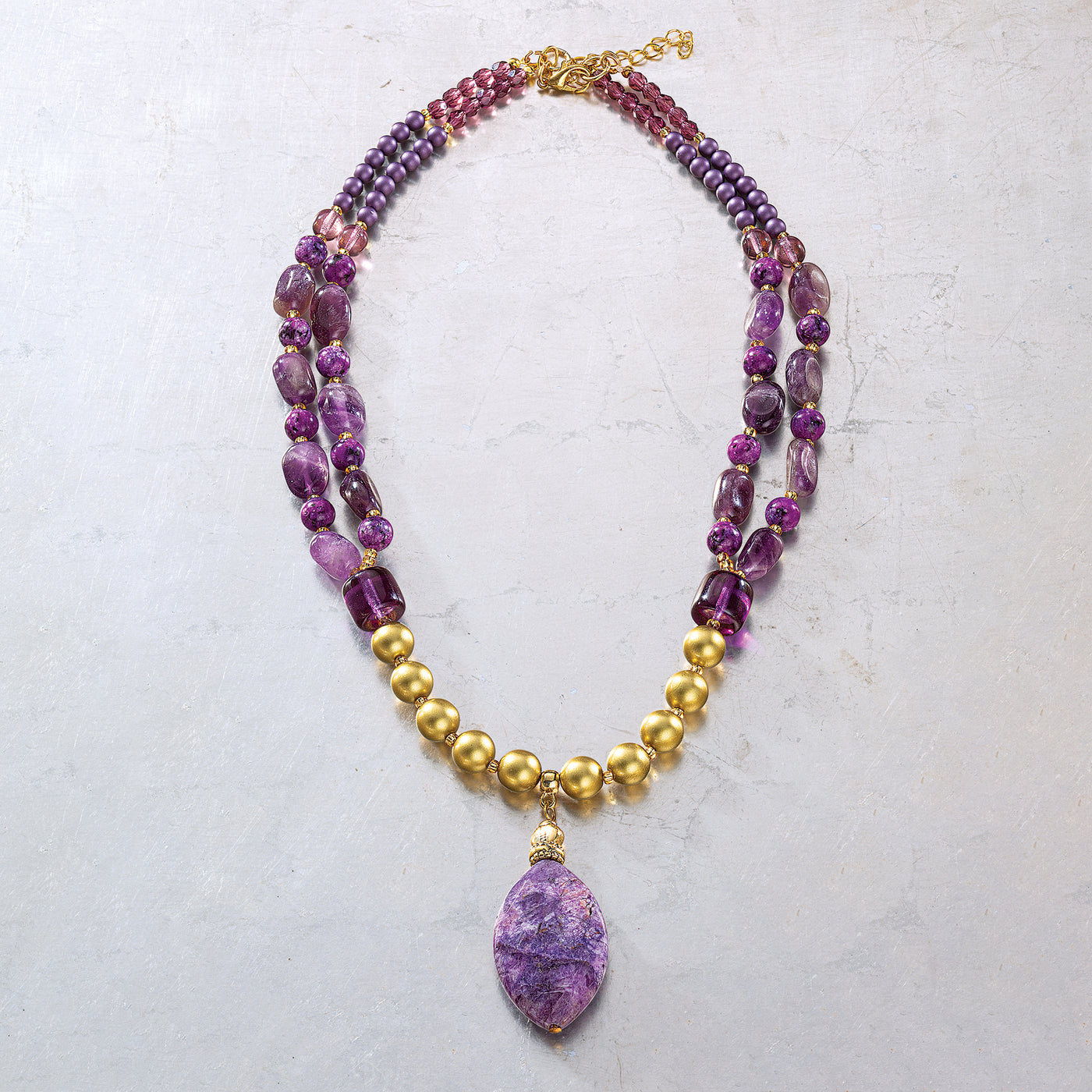 Purple Reign Murano Glass Statement Necklace