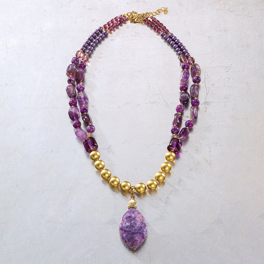 Purple Reign Murano Glass Statement Necklace