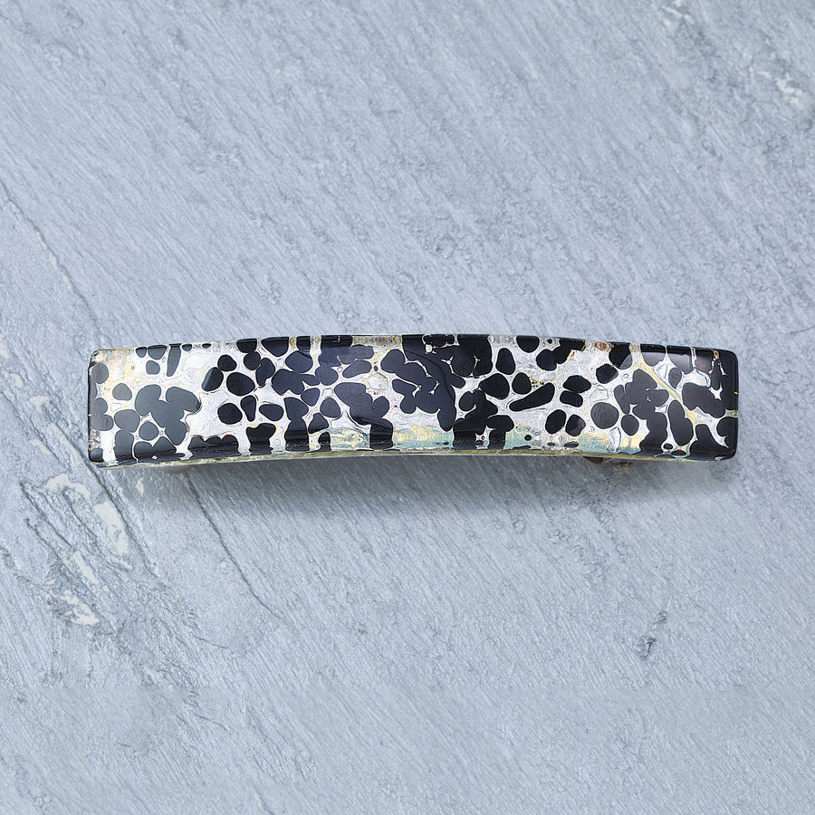 Midnight In Silver Murano Glass Barrette (Preorder)