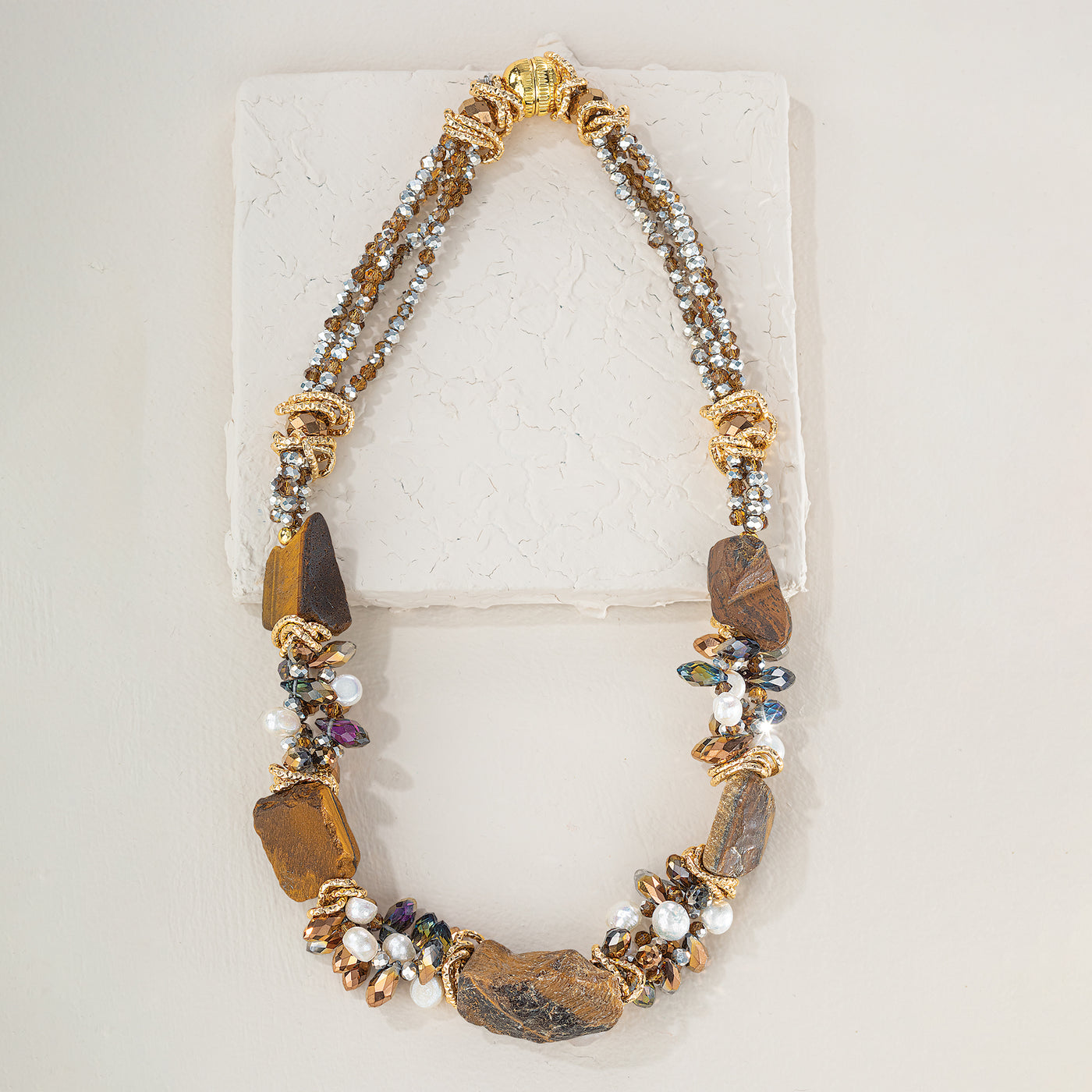 Tiger's Eye Cluster Statement Necklace