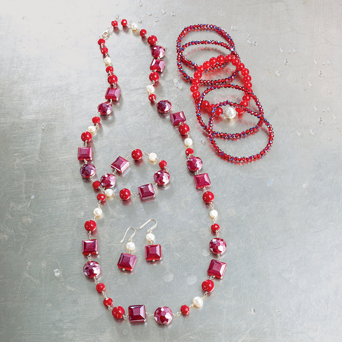 Give Me Garnets Necklace & Earrings Set