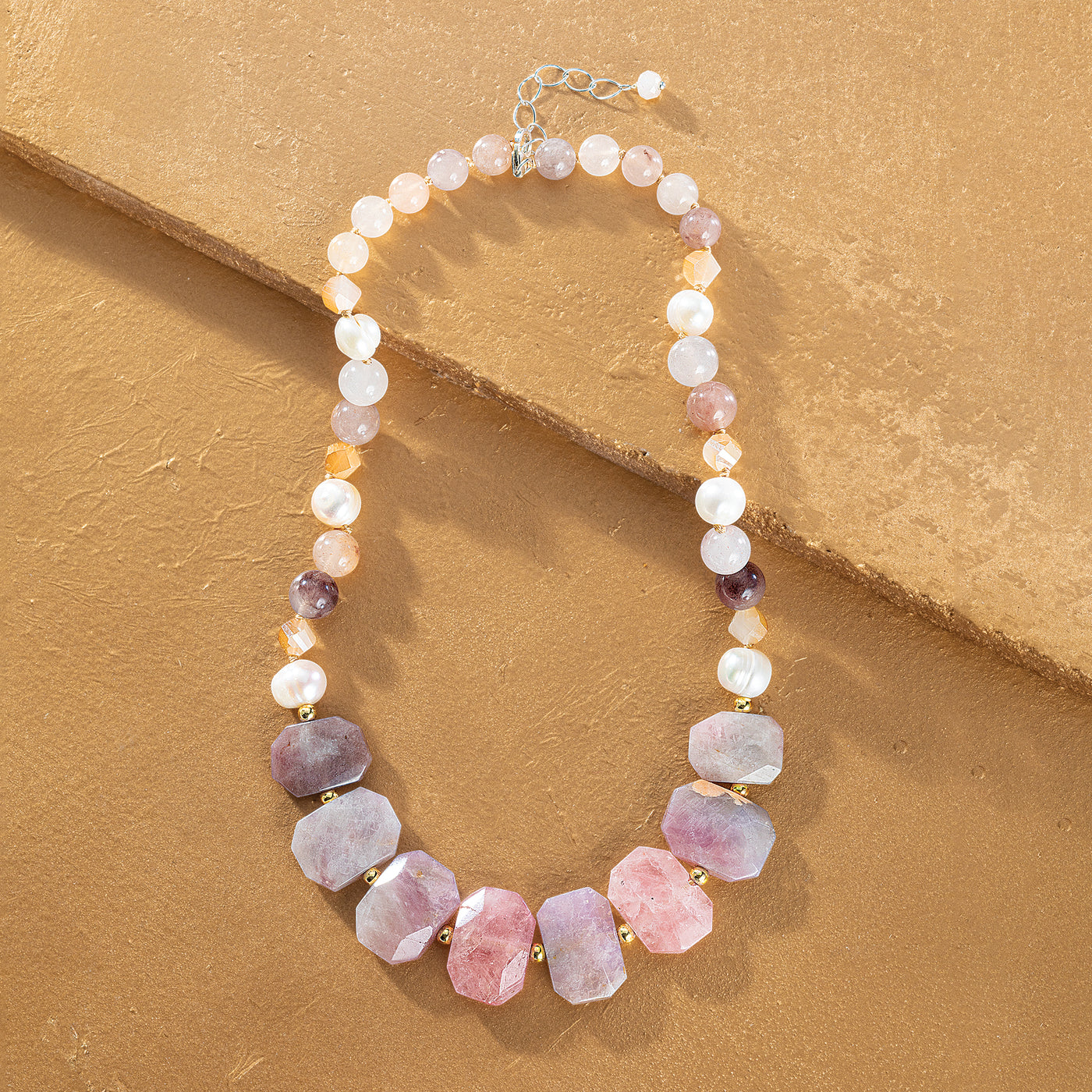 Pinks & Pearls Gemstone Necklace