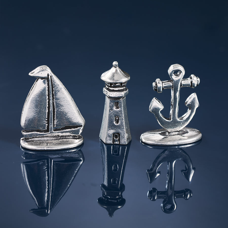 Nautical Mini Pewter Figurines Set Of 3