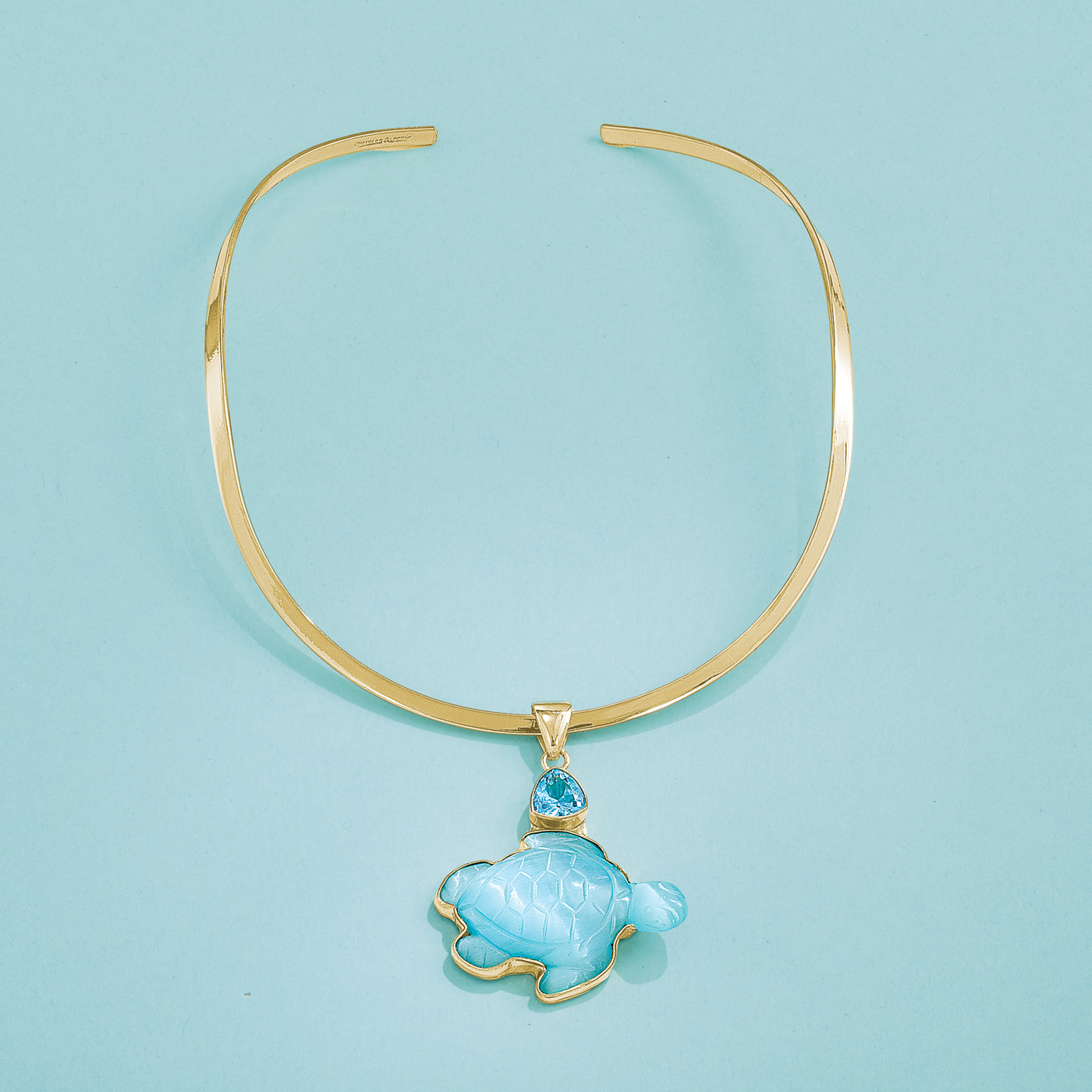 Blue Sea Turtle Necklace