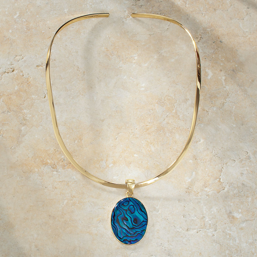 Ocean Depths Blue Abalone Necklace