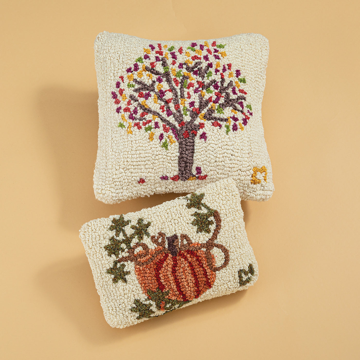 Hand-Hooked & Loomed Tree Of Life Pillow