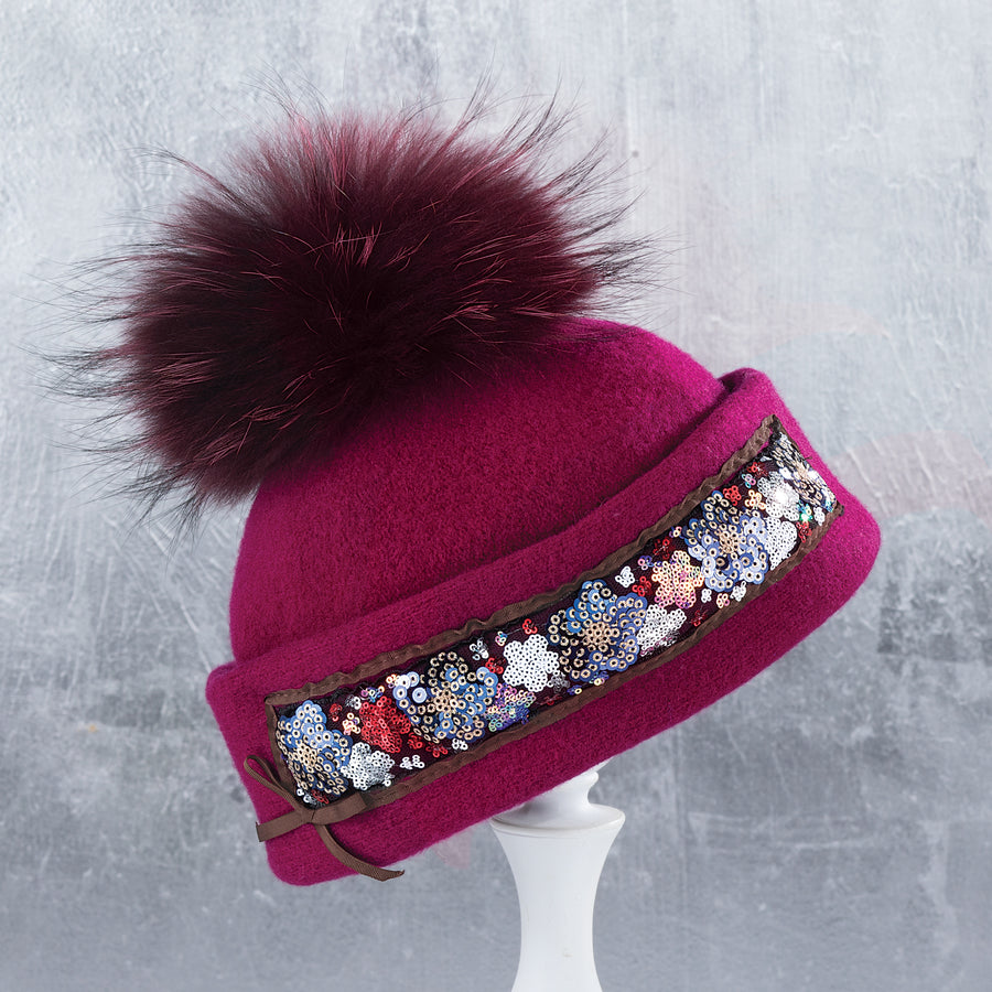 Mia Magenta Italian Wool Cap