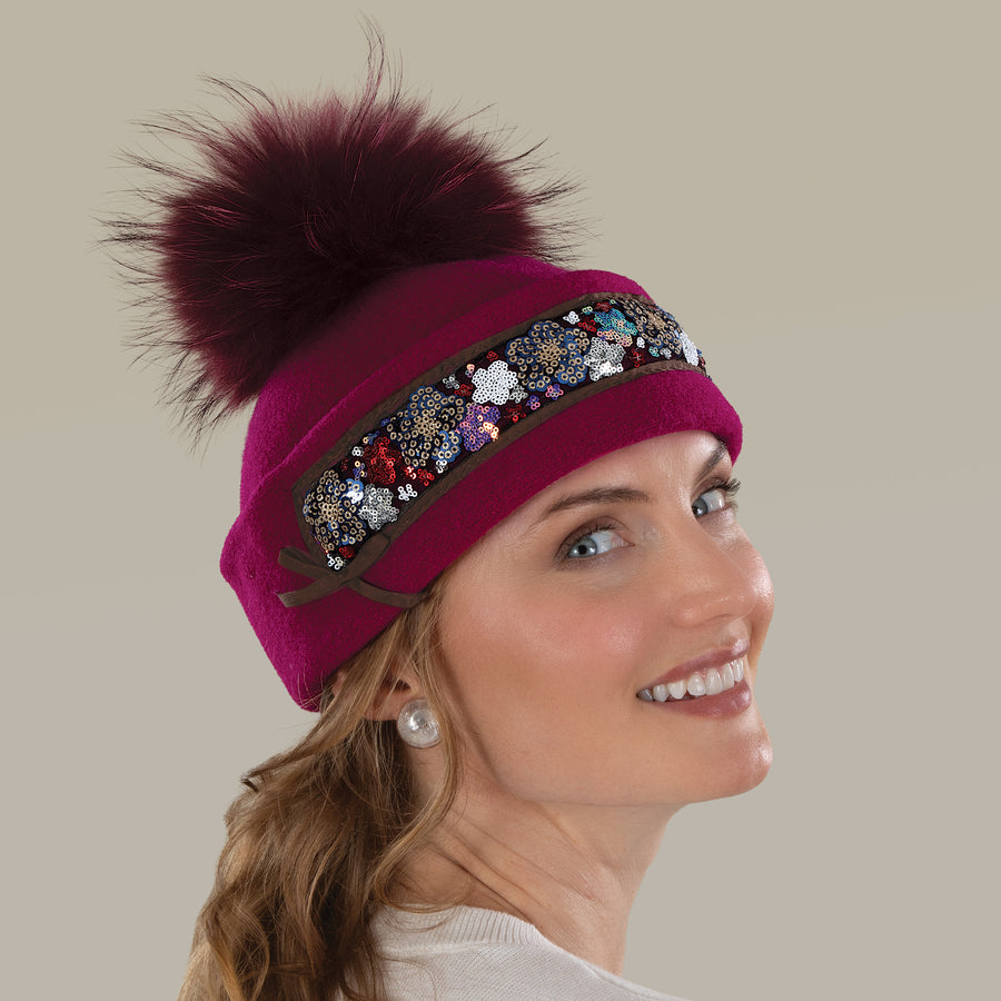 Mia Magenta Italian Wool Cap