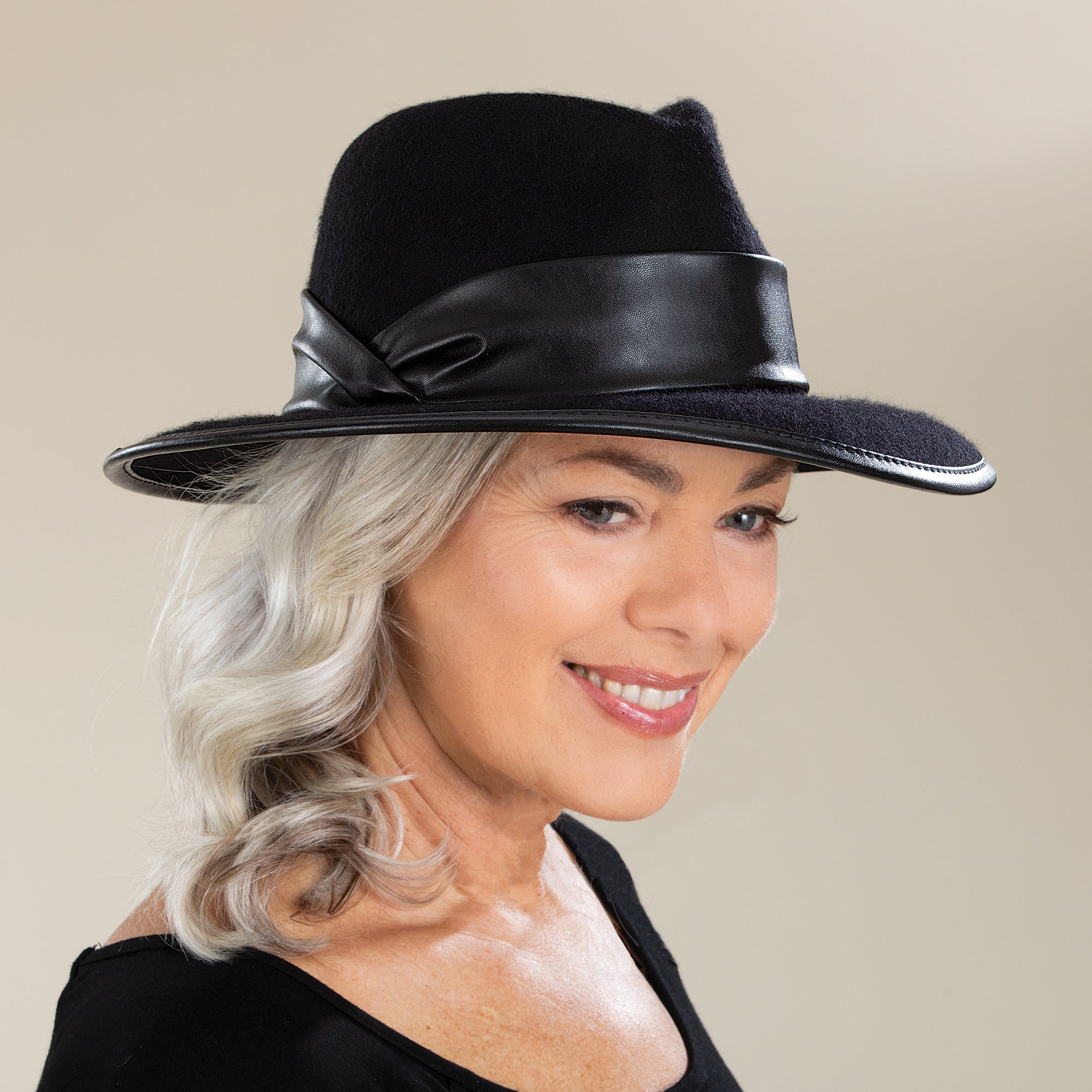 Bella Italian Leather Fedora