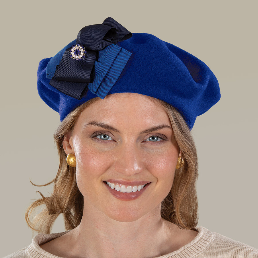 Madeline Royal Blue Wool Beret