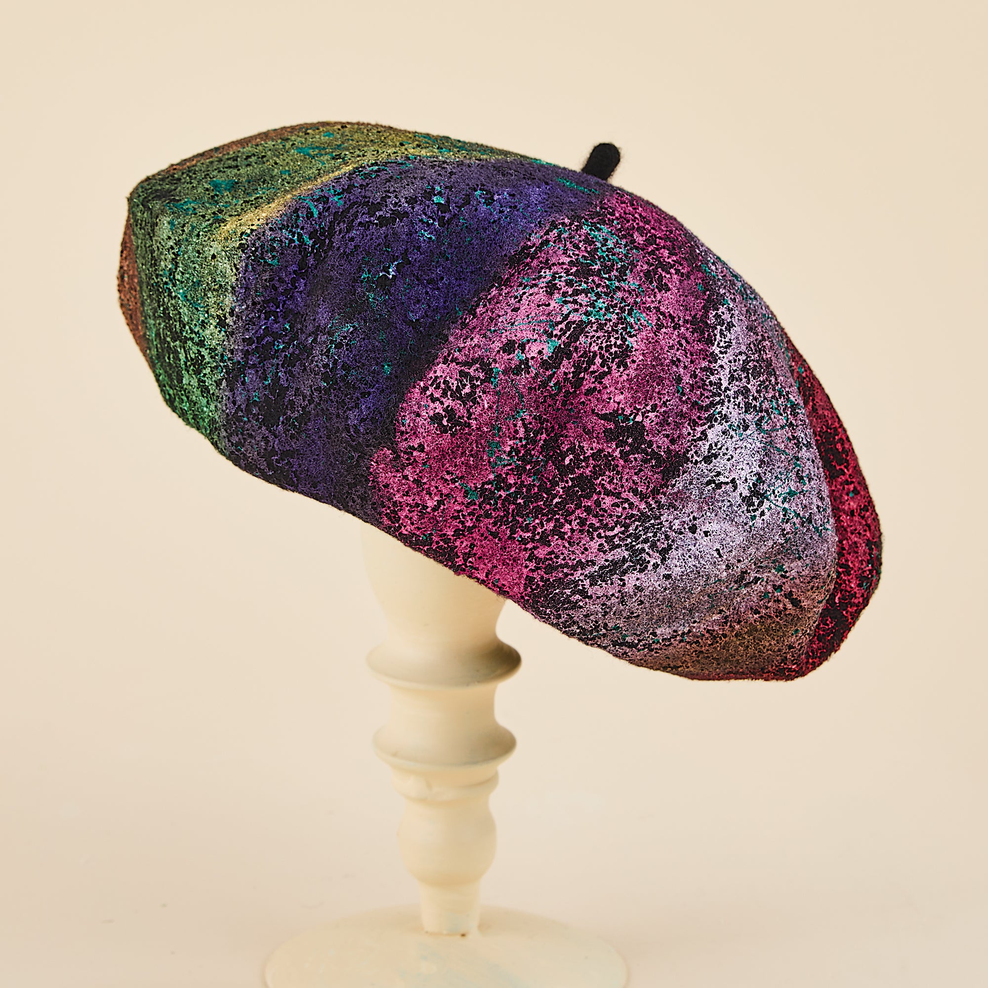 Penelope Hand-Painted Rainbow Beret