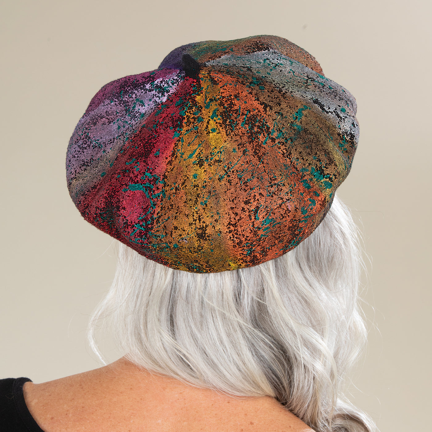 Penelope Hand-Painted Rainbow Beret