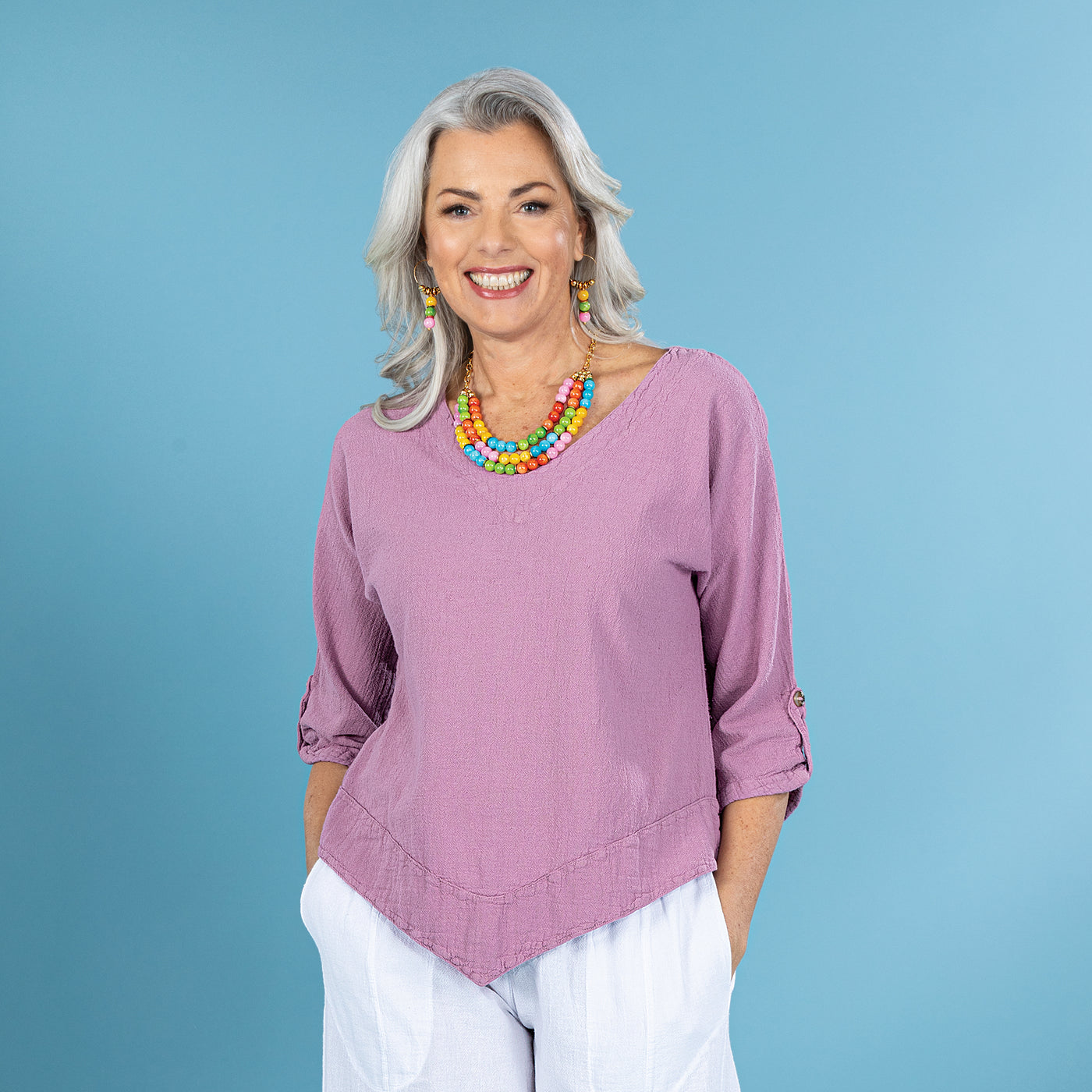 Mauve Moods Cotton Blouse