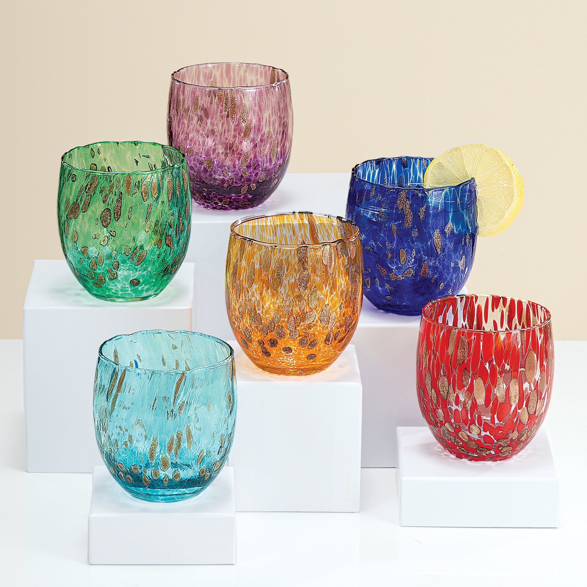 Murano-Style Originale newest Tall Glasses Set Of 6 | Made in Italy