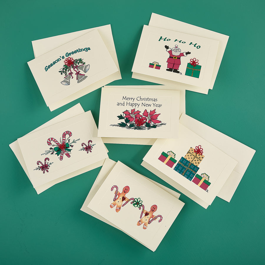 Hand-Tatted Seasons Greetings Cards Set of 6