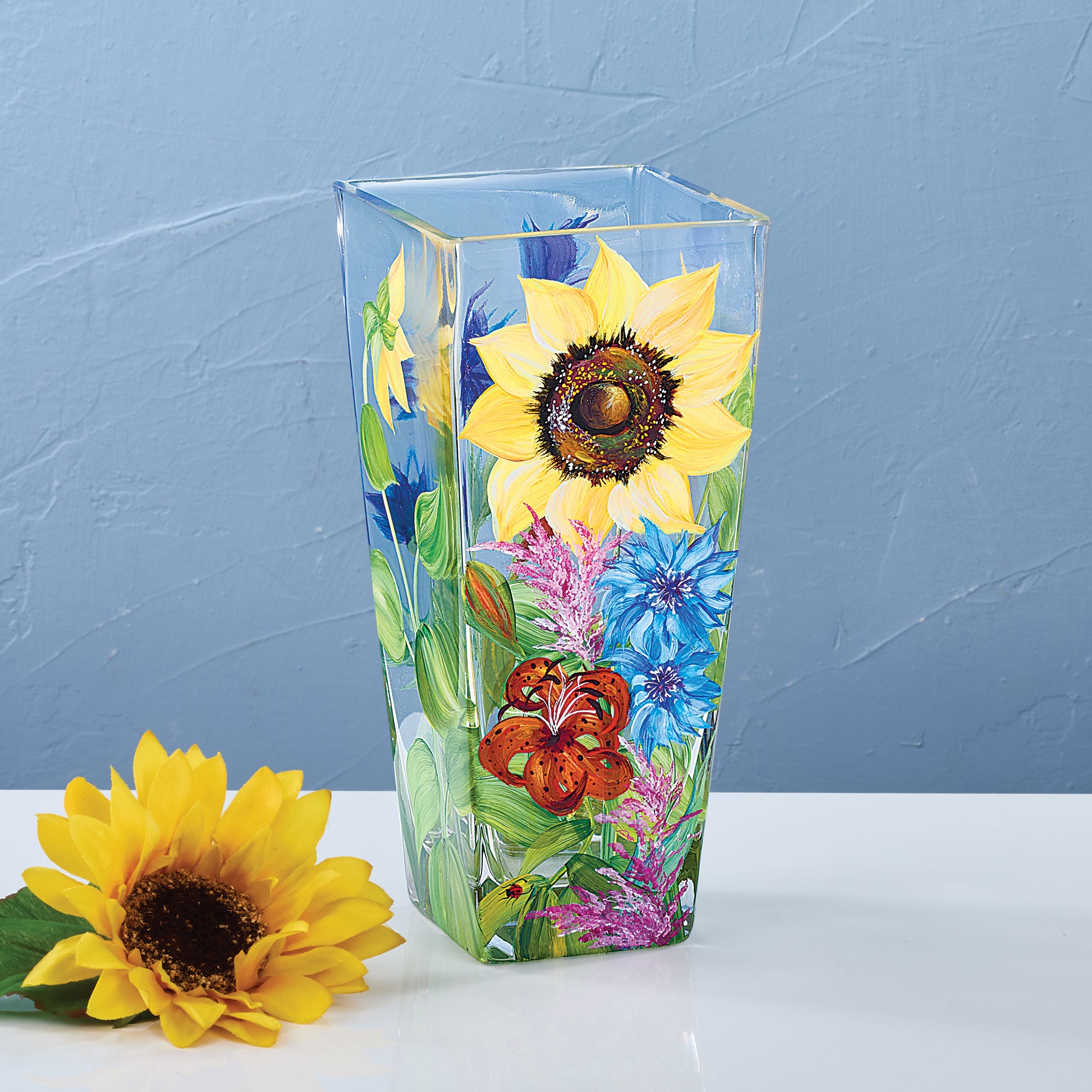 Hand-Painted Fabulous Florals Vase