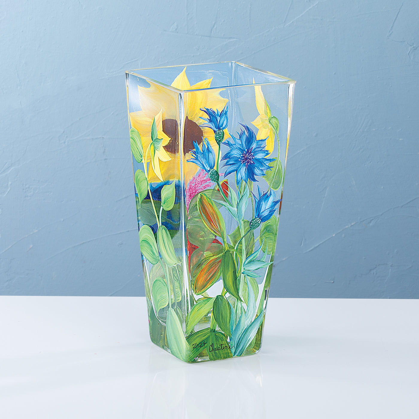 Hand-Painted Fabulous Florals Vase