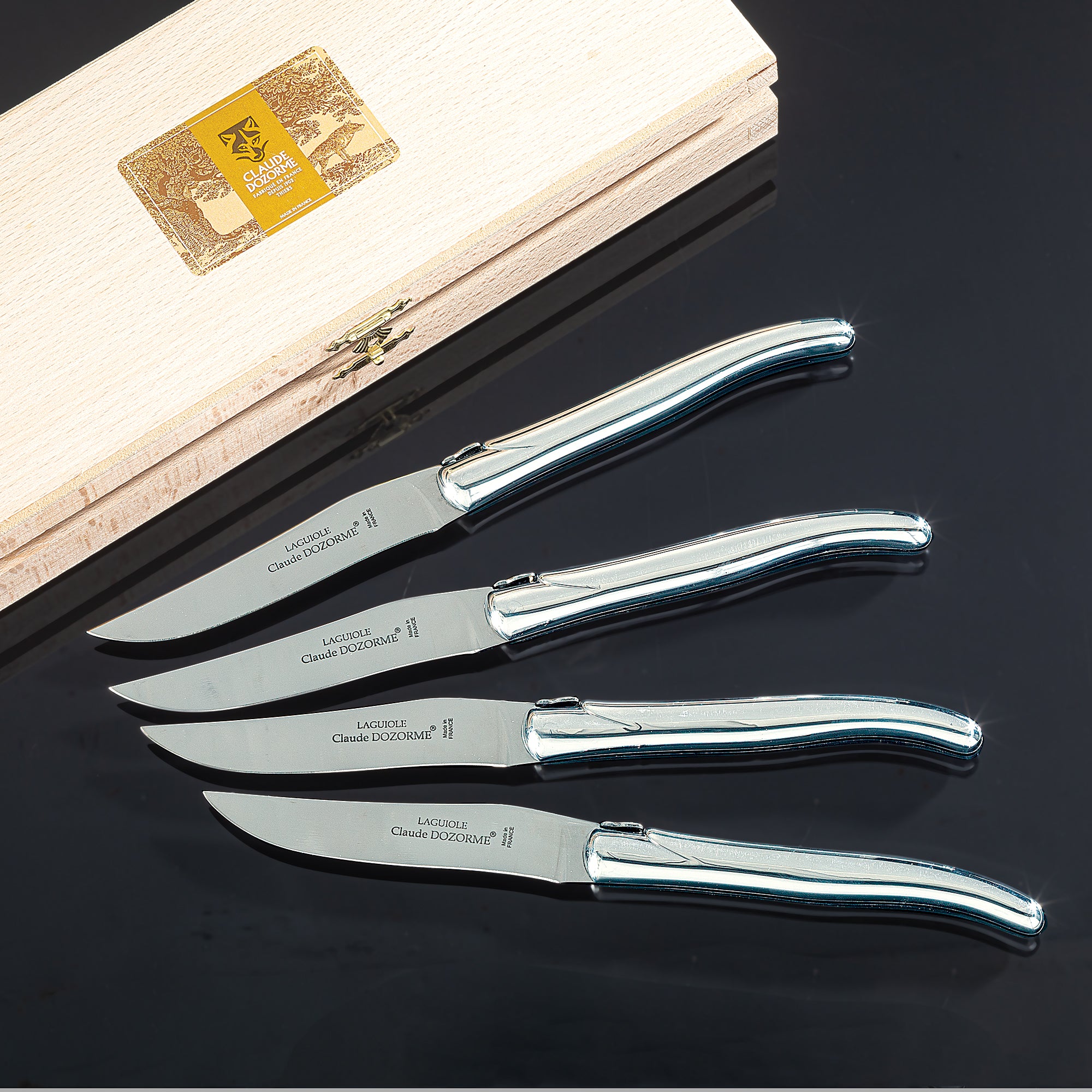 Aluminum French Dozorme Boxed Knife Set Of 4