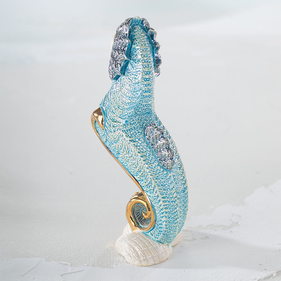 Shimmering Ceramic Seahorse Figurine
