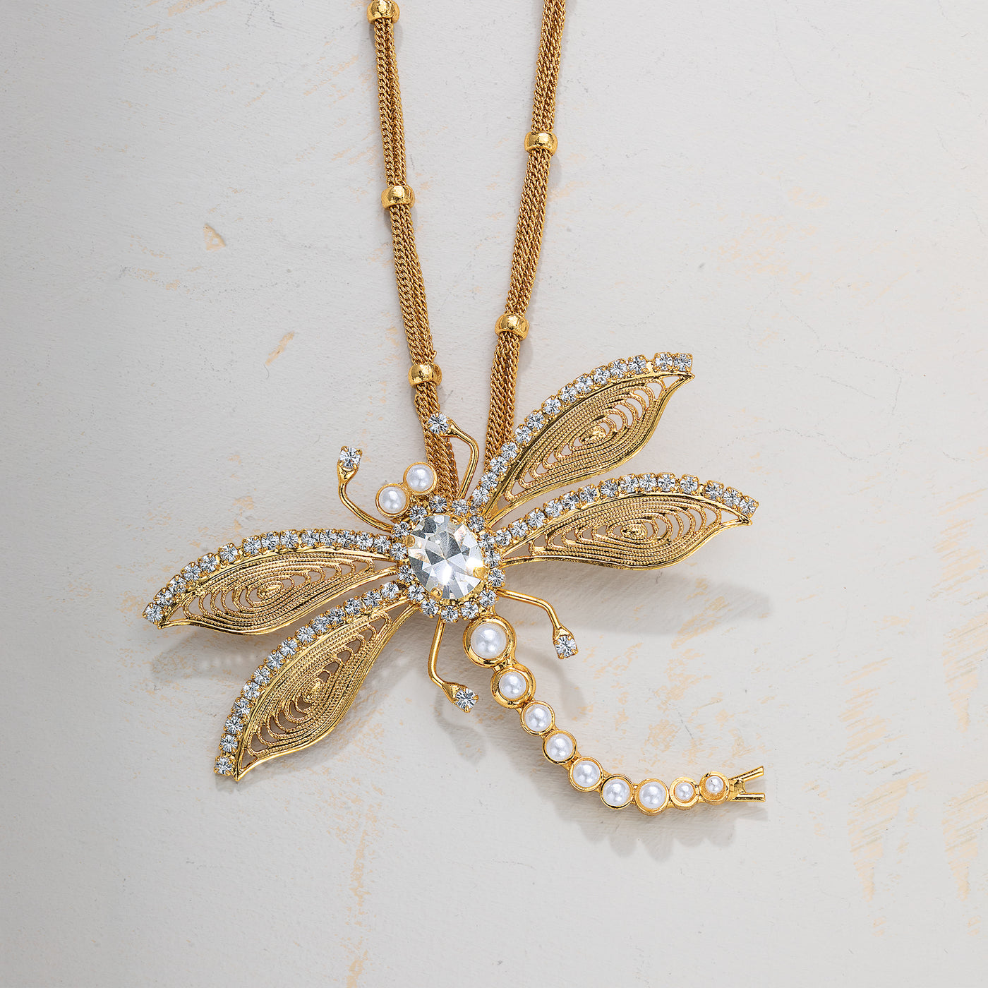 Bejeweled Dragonfly Necklace