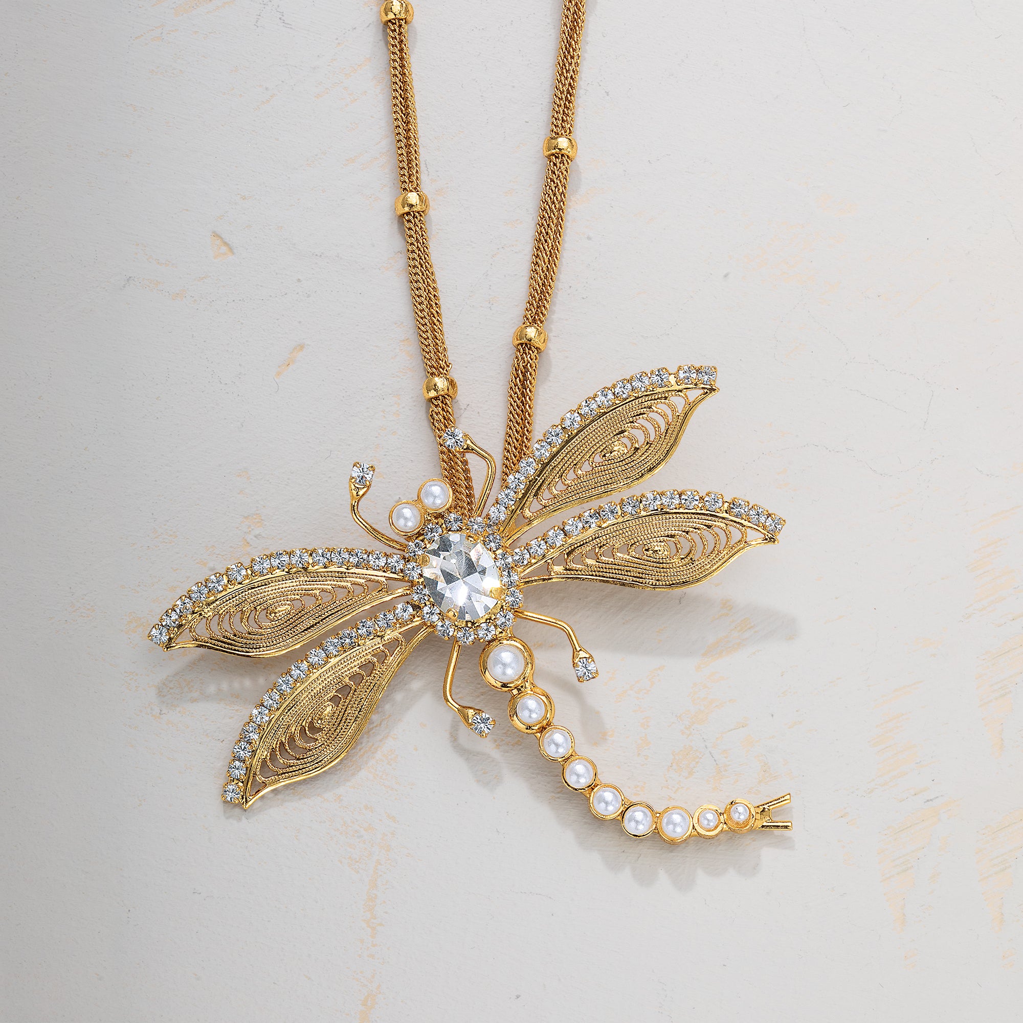 Bejeweled Dragonfly Necklace