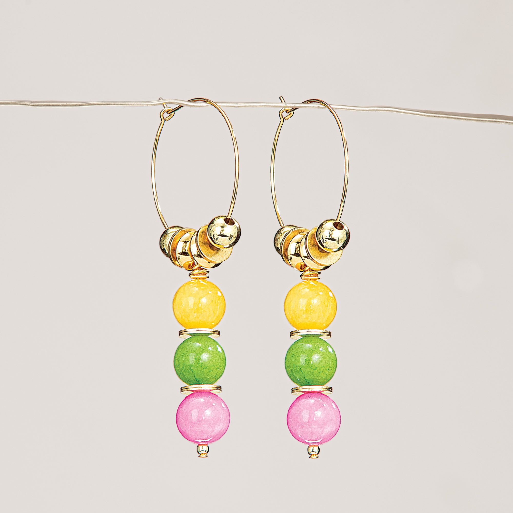 Rainbow Jade Multi-Colored Earrings