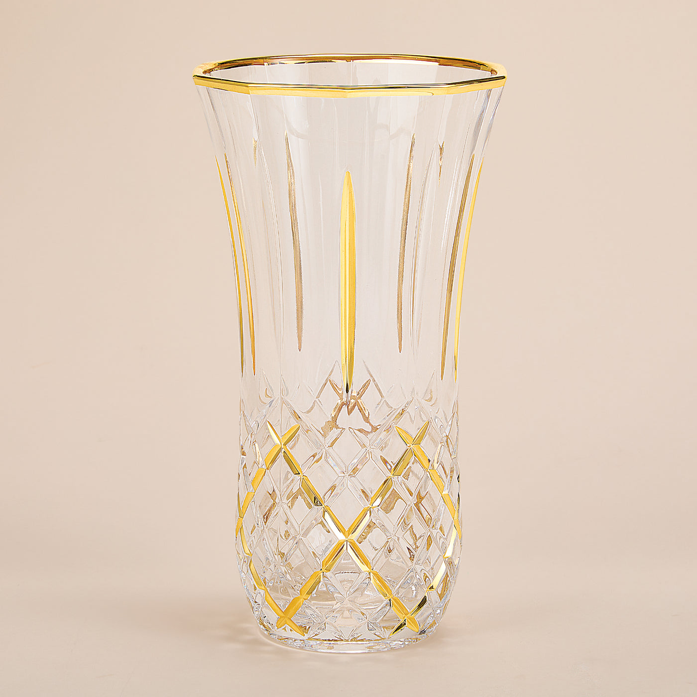 Gold & Platinum Accented Crystal Vase (Preorder)