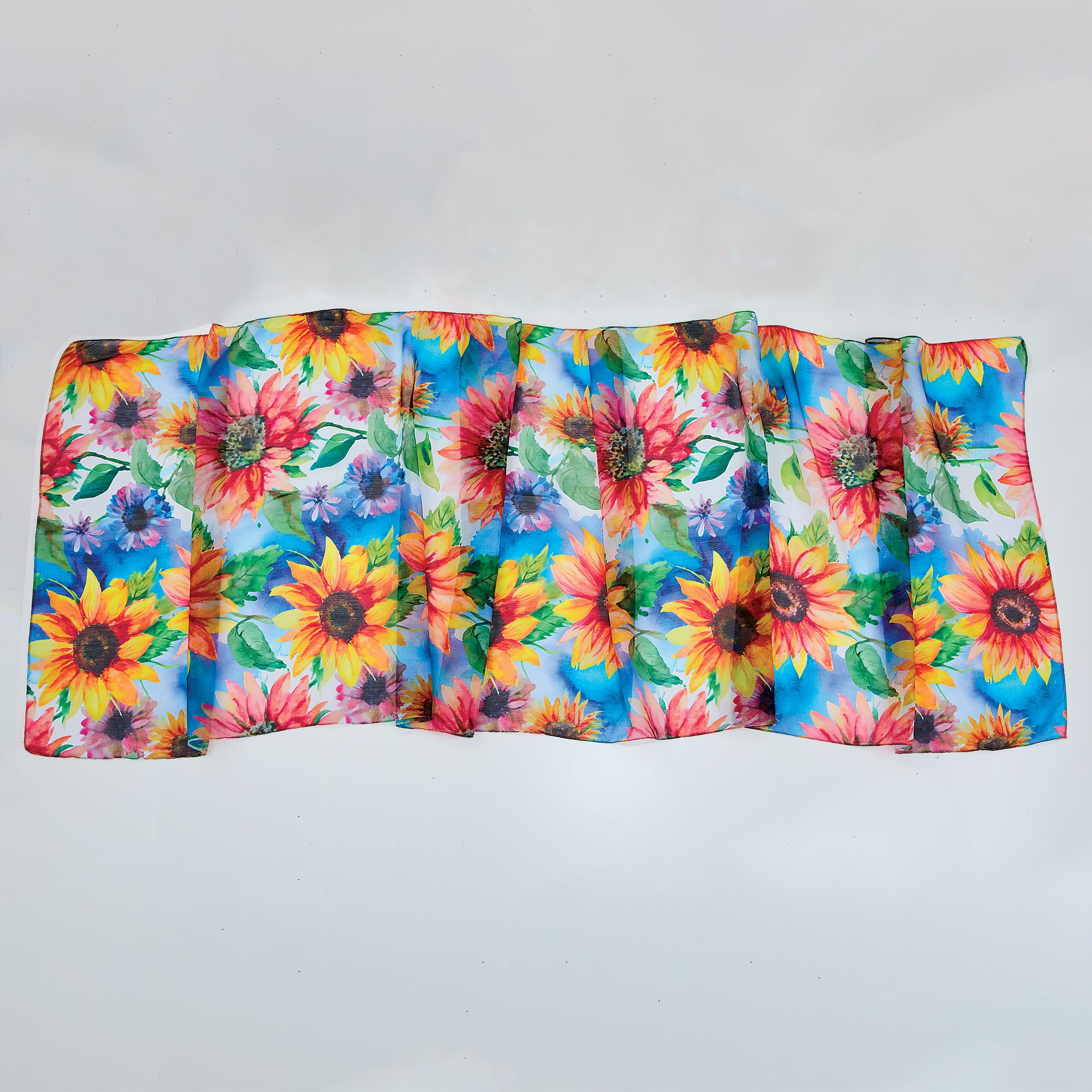 Watercolors Sunflower Chiffon Scarf