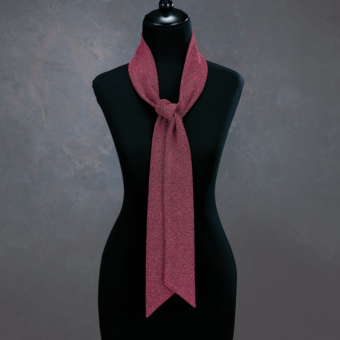 Berry Metallic Skinny Scarf