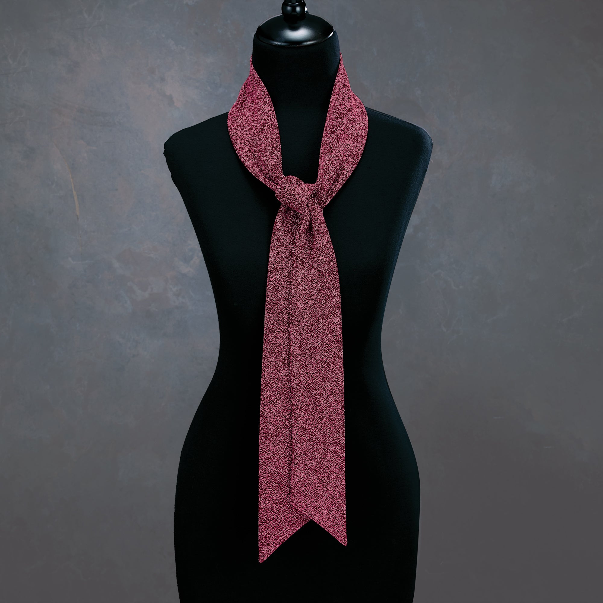 Berry Metallic Skinny Scarf