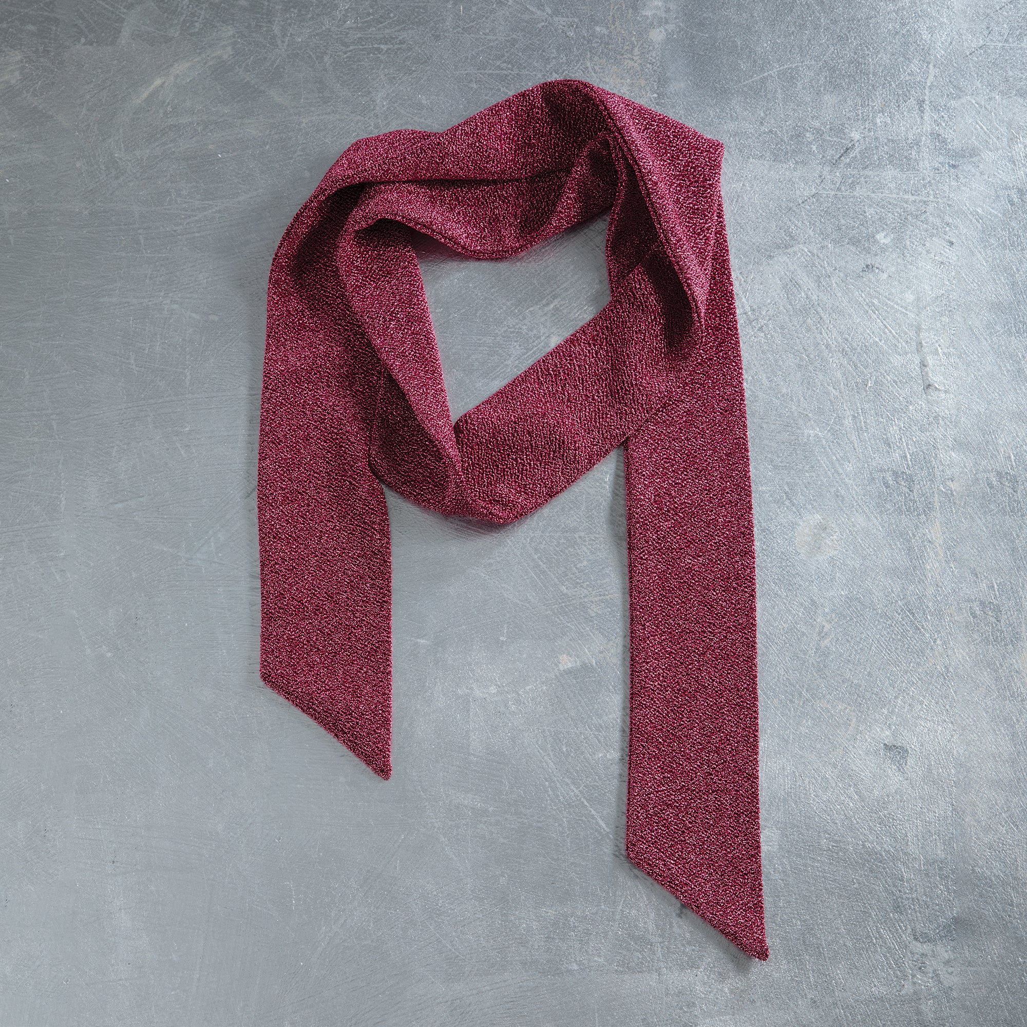 Berry Metallic Skinny Scarf