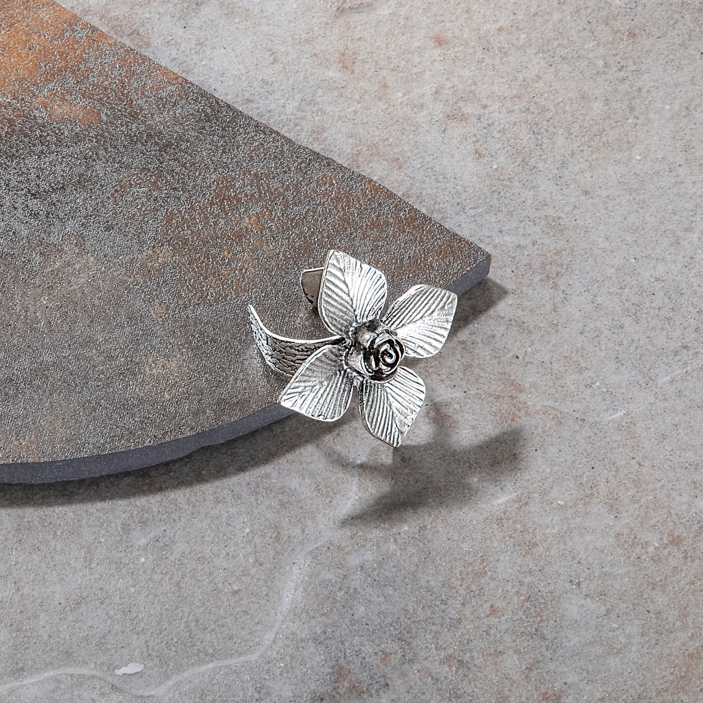 Turkish Pewter Rosebud Statement Ring