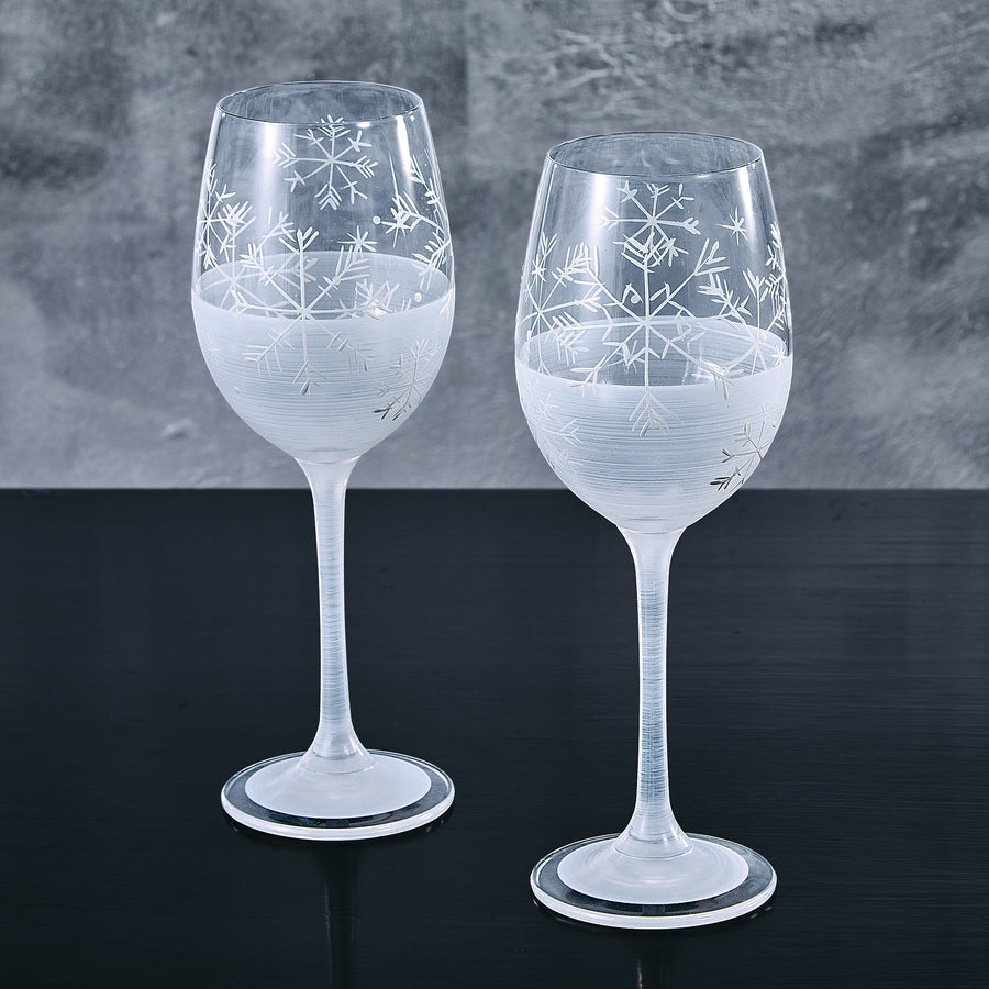 Sparkling Snowflakes Wine Glass