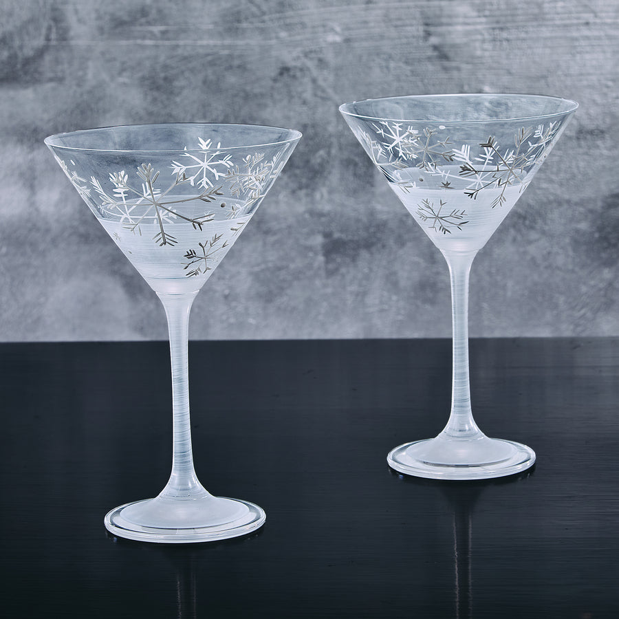 Sparkling Snowflake Martini Glass